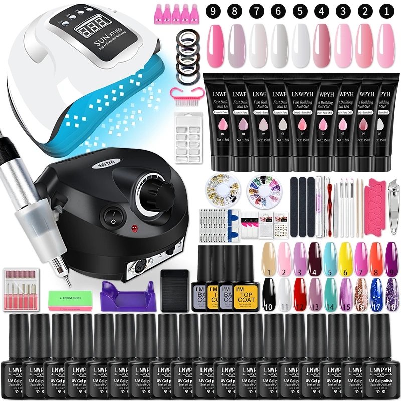 Polygel Nail Kit - Juego de esmalte de uñas de