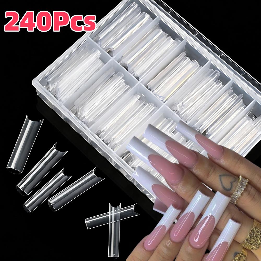 Nail Art Xxl - 240 Uñas Postizas Cuadradas Largas XXL