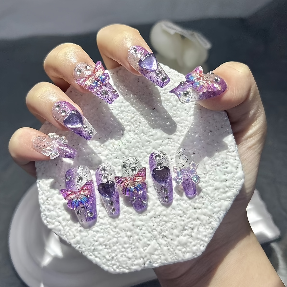 Nail Art Y2K - 10 piezas de uñas postizas de