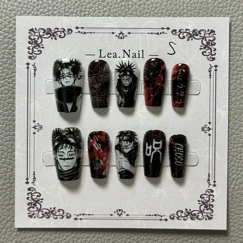 Nail Art Motif - Gojo Satoru manicura ojos de gato