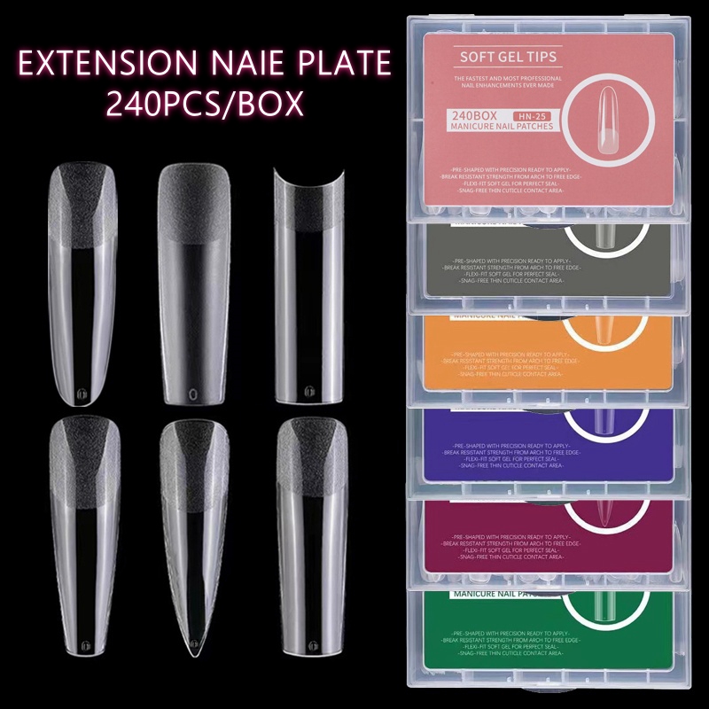 Nail Art Xxl - 240 Uds XXL cuadrado largo cubierta