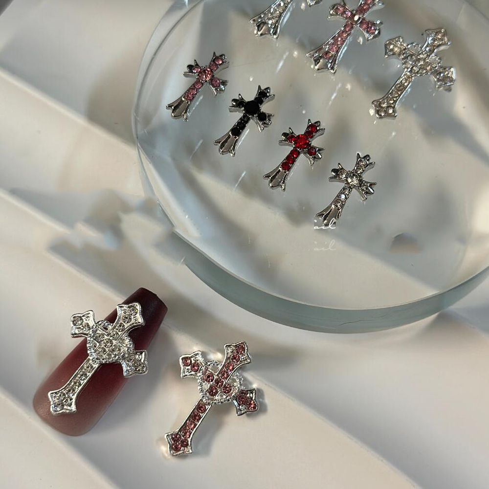 5 uds XXL Cruz de plata diaman - Nail Art Xxl reseña y precio