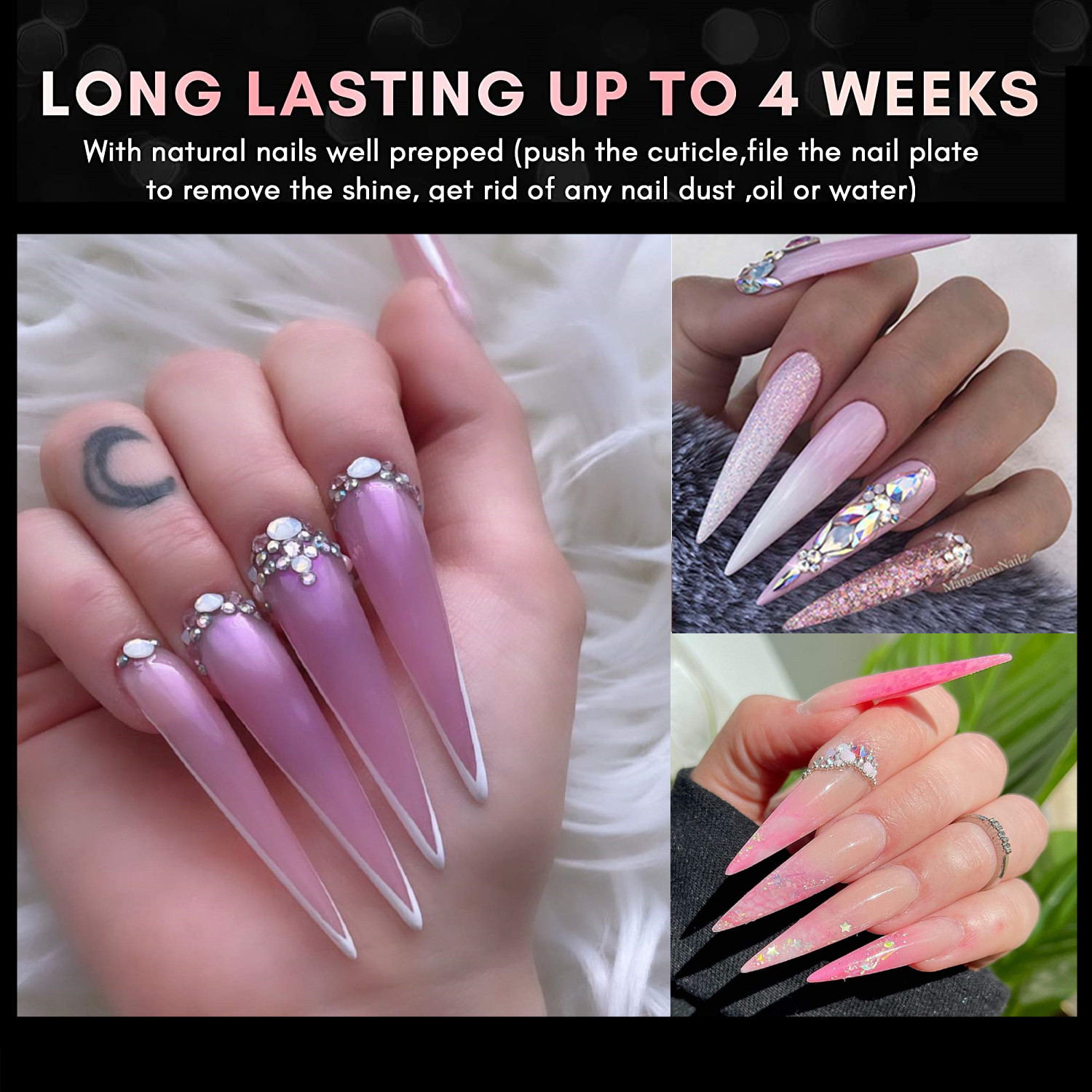 Uñas postizas de Stiletto XXL, - Nail Art Xxl reseña y precio