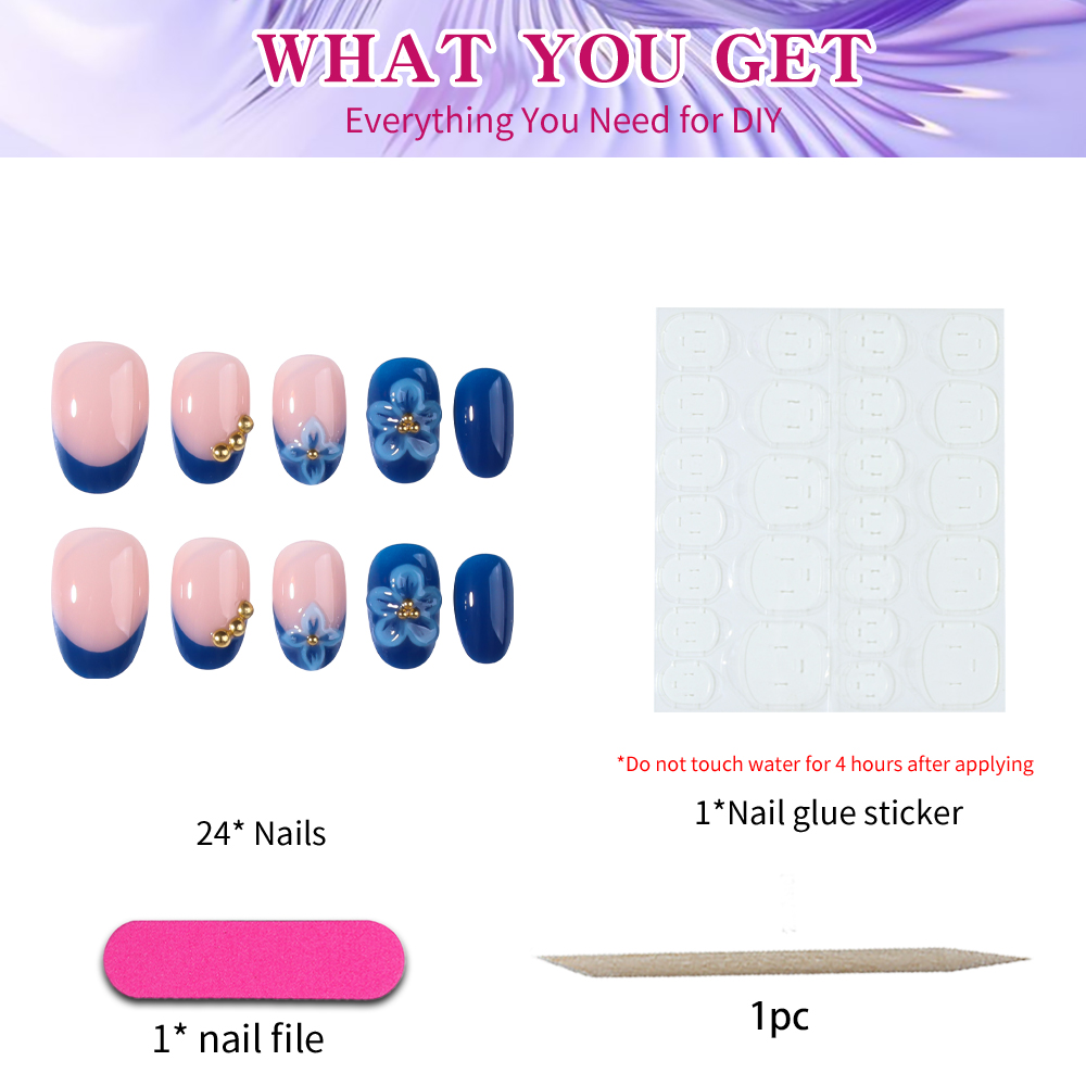24 Uñas Postizas Cortas Ovalad - Nail Art Halal reseña y precio