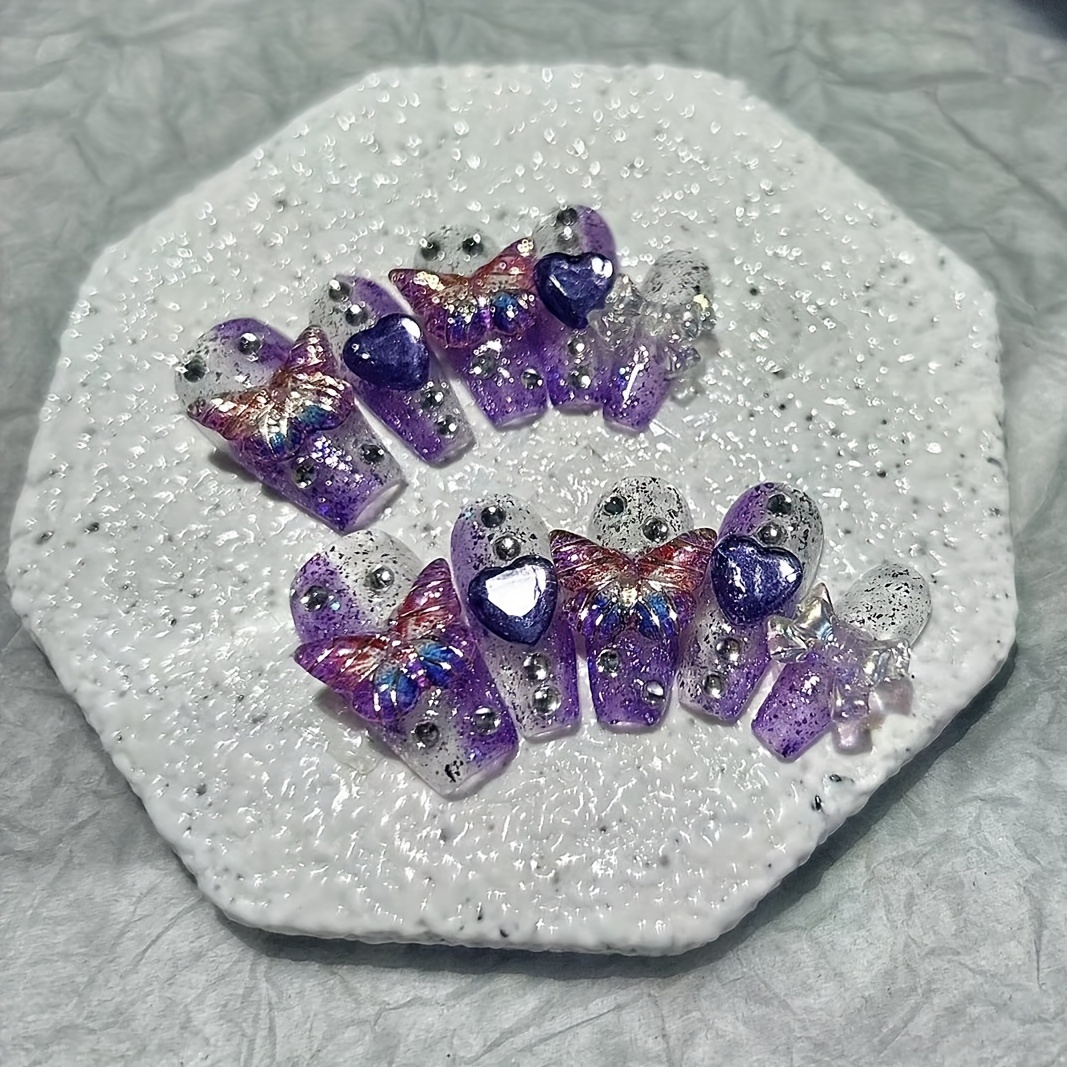 10 piezas de uñas postizas de  - Nail Art Y2K reseña y precio