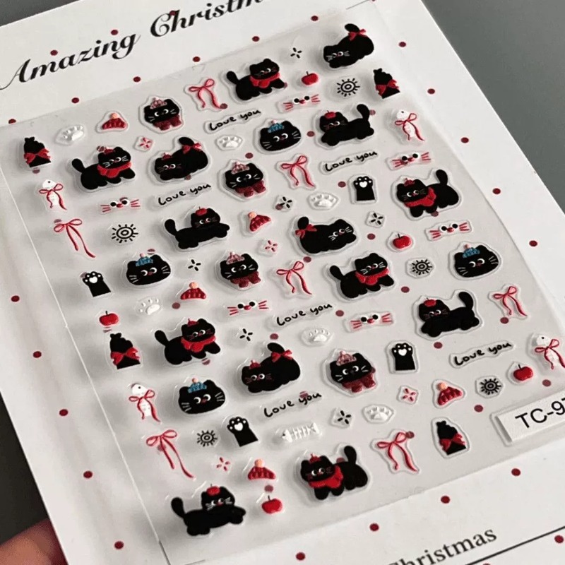 Adhesivo 3D con diseño de gato - Nail Art Motif reseña y precio