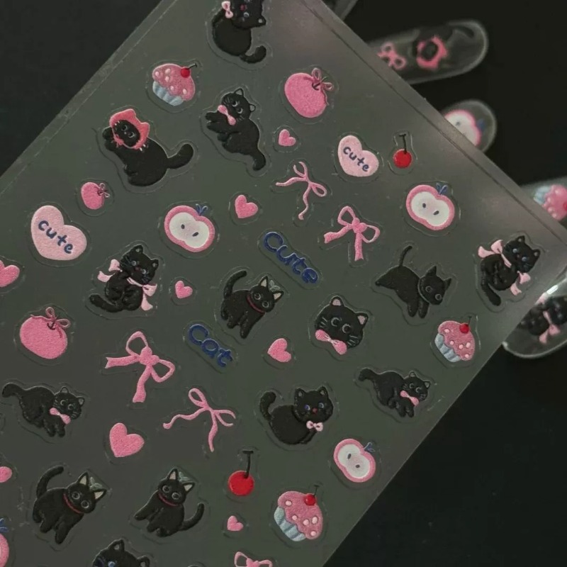 Adhesivo 3D con diseño de gato - Nail Art Motif reseña y precio