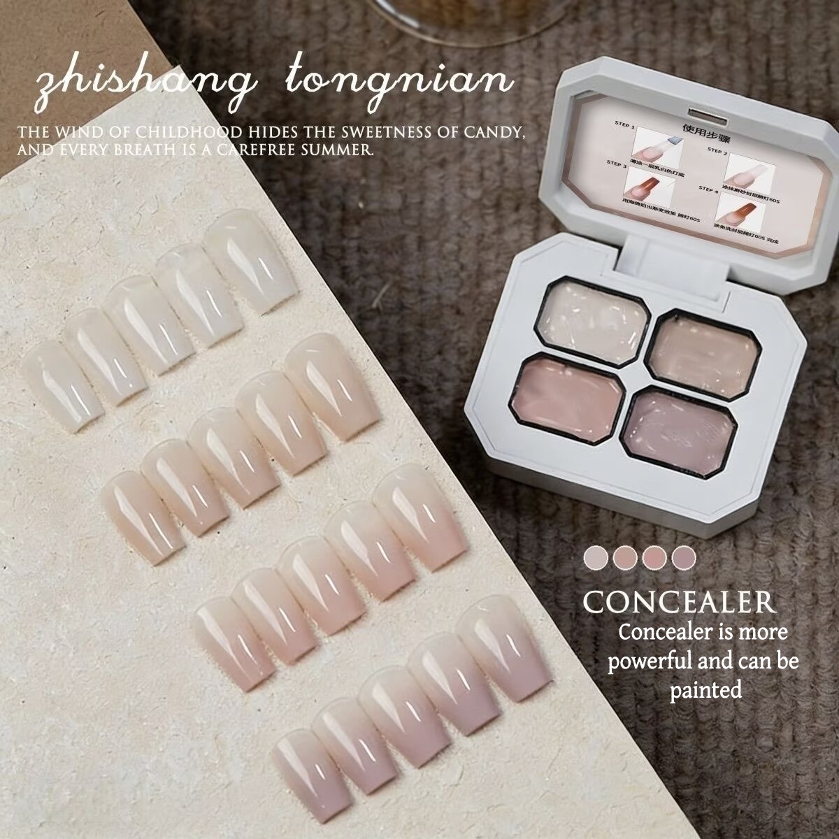Gel de uñas de 4 colores con d - Nail Art Halal reseña y precio